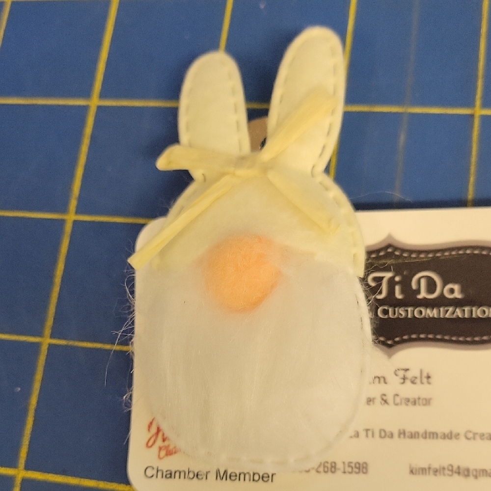 La Ti Da Handmade Creations Bunny Ears Gnome Hair 2.5" Clip Easter Spring Rabbit